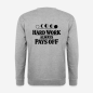 Preview: HARD WORK ALWAYS PAYS OFF Pullover in grau mit Rückendruck